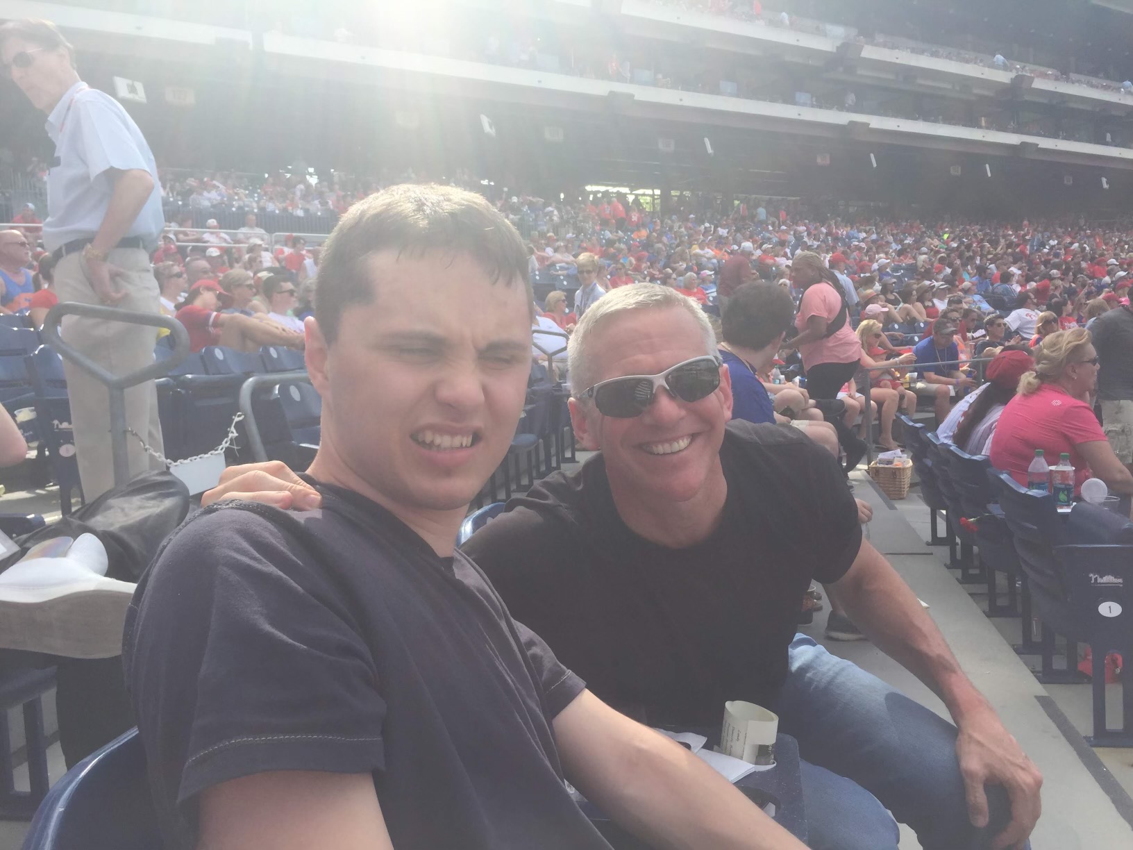 Michael and John Dinda at a Phillies game